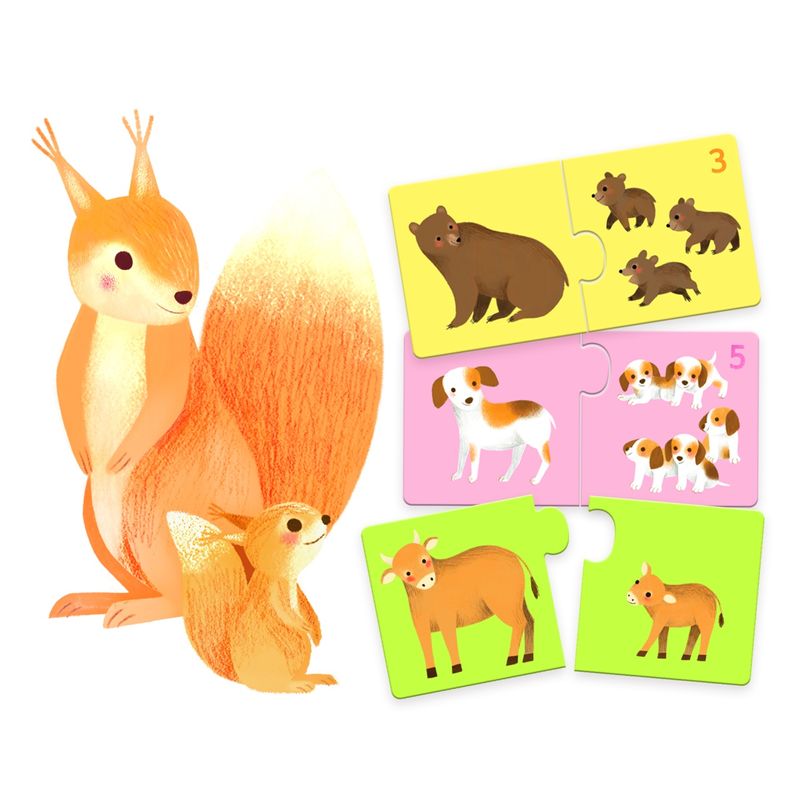 Jucarii, Copii si Bebe - Jucarii si jocuri - Jocuri si puzzle - Puzzle - Puzzle duo asociere mama-pui, Djeco - Infinity.ro