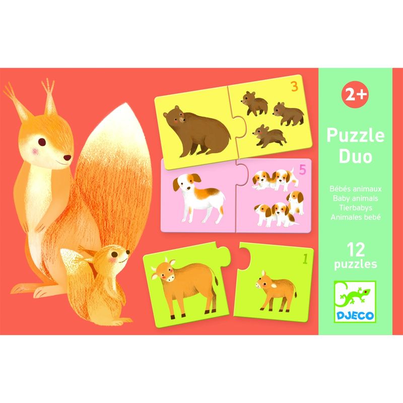 Jucarii, Copii si Bebe - Jucarii si jocuri - Jocuri si puzzle - Puzzle - Puzzle duo asociere mama-pui, Djeco - Infinity.ro