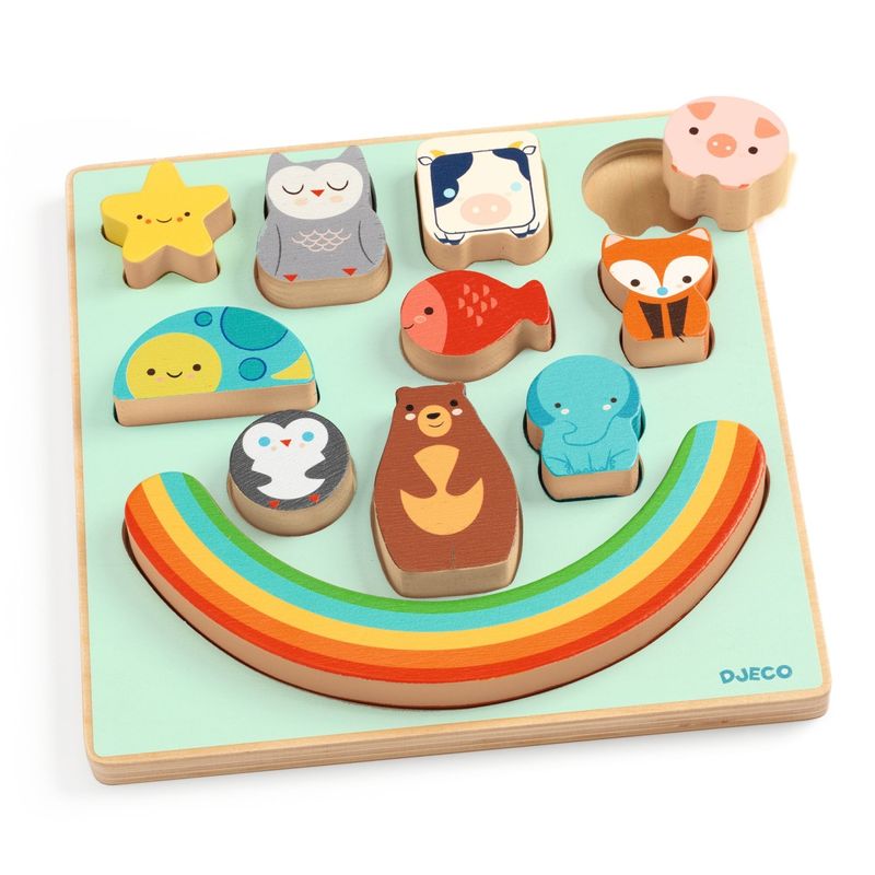 Jucarii, Copii si Bebe - Jucarii si jocuri - Jocuri si puzzle - Puzzle - Puzzle si joc de echilibru Curcubeu, Djeco - Infinity.ro