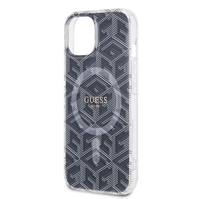 Laptop, Telefoane si Tablete - Telefoane mobile si accesorii - Accesorii Telefoane - Huse telefoane - Husa pentru iPhone 15 Plus - Guess IML GCube MagSafe (GUHMP15MHGCUSTGK) - Negru - Infinity.ro