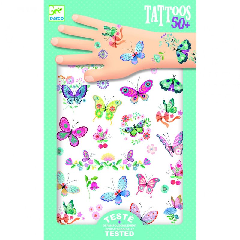 Ingrijire personala si Cosmetice - Ingrijire personala - Ingrijire corp - Tatuaje temporare - Tatuaje Fluturi si sclipici, Djeco - Infinity.ro