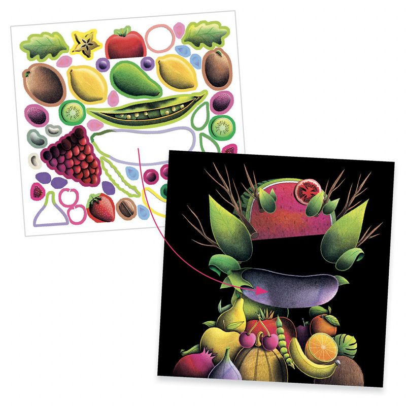 Jucarii, Copii si Bebe - Jucarii si jocuri - Jucarii & jocuri educative - Seturi de artizanat - Atelier colaj manierism inspired by arcimboldo, djeco - Infinity.ro