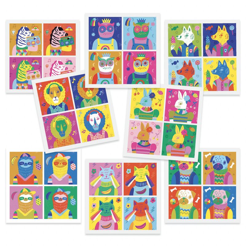 Jucarii, Copii si Bebe - Jucarii si jocuri - Jucarii & jocuri educative - Seturi de artizanat - Atelier colaj pop art inspired by andy warhol, djeco - Infinity.ro