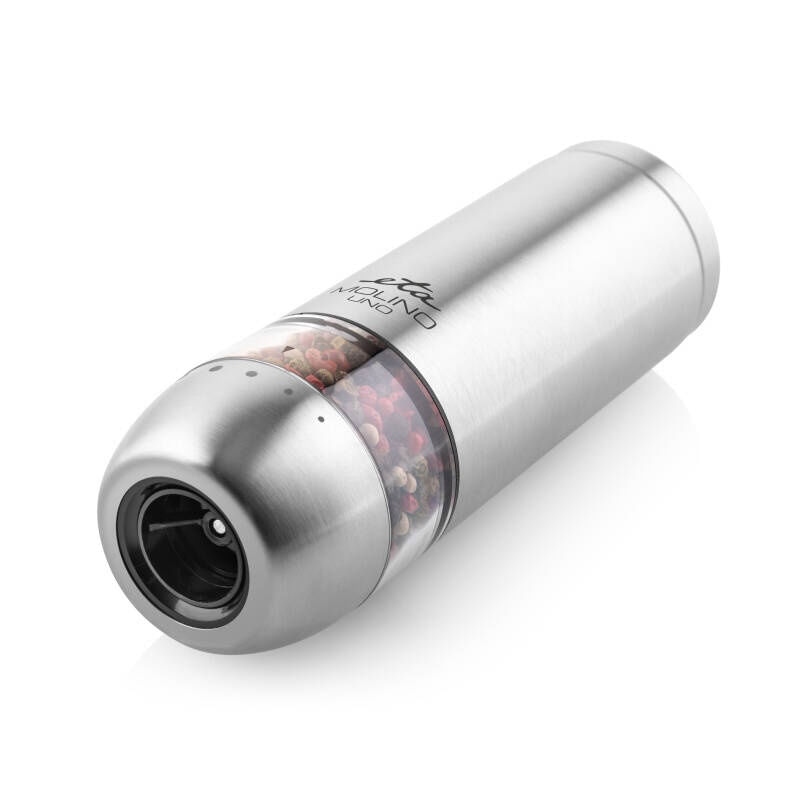 Casa si Gradina - Bucatarie si vesela - Ustensile bucatarie - Rasnite si dozatoare condimente - Rasnita electrica pentru sare si piper ETA Molino Uno 2928 90000, baterie Li-ion de 3,7 V, otel inoxidabil - Infinity.ro