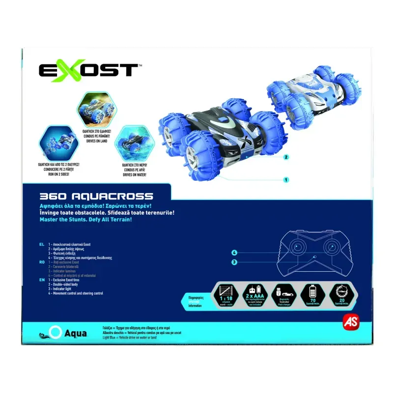 Jucarii, Copii si Bebe - Jucarii si jocuri - Vehicule si jucarii cu telecomanda - Masinute - Masina cu telecomanda, Exost Rc Scara 1:18, 360 AquaCross - Infinity.ro