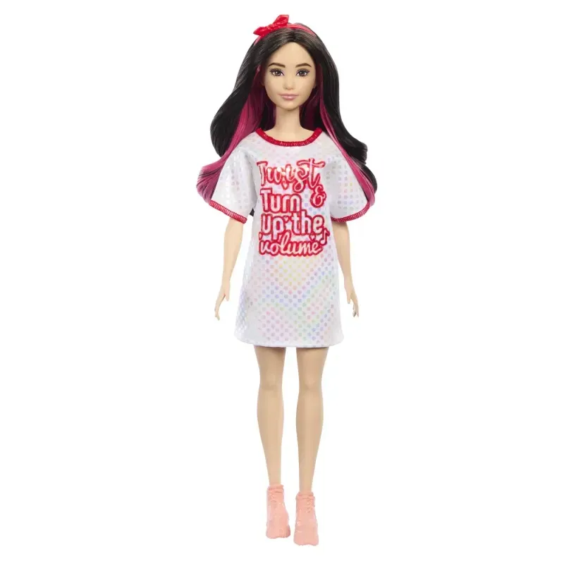 Jucarii, Copii si Bebe - Jucarii si jocuri - Papusi si accesorii - Papusi - Papusa Barbie fashionistas bruneta cu rochita sport - Infinity.ro