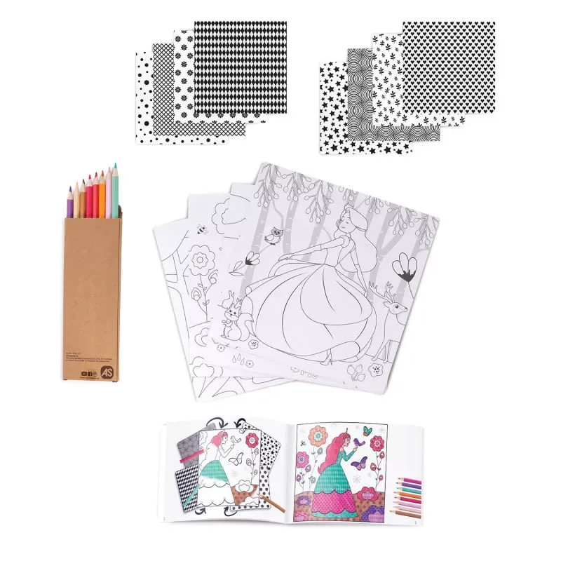 Jucarii, Copii si Bebe - Jucarii si jocuri - Jucarii & jocuri educative - Seturi pictura si desen - Set desen, creioane colorate, Printese - Infinity.ro