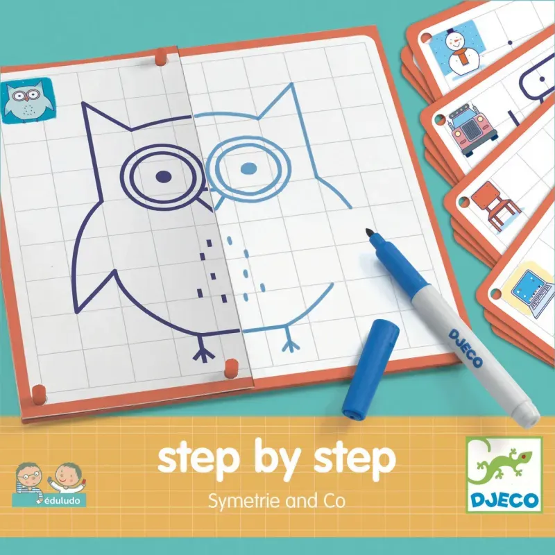 Jucarii, Copii si Bebe - Jucarii si jocuri - Jucarii & jocuri educative - Seturi pictura si desen - Joc Eduludo Deseneaza pas cu pas Simetrie - Infinity.ro