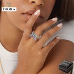 Fashion, accesorii si bijuterii - Femei - Bijuterii femei - Inele femei - Inel Diora, model Fluture cu Pietre Colorate - 6 - Infinity.ro