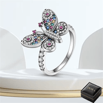 Fashion, accesorii si bijuterii - Femei - Bijuterii femei - Inele femei - Inel Diora, model Fluture cu Pietre Colorate - 6 - Infinity.ro