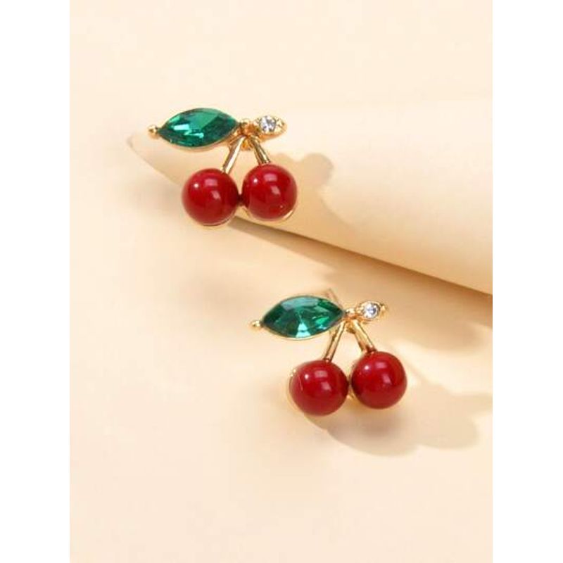 Fashion, accesorii si bijuterii - Femei - Bijuterii femei - Cercei femei - Cercei Cirese cu frunze - Infinity.ro