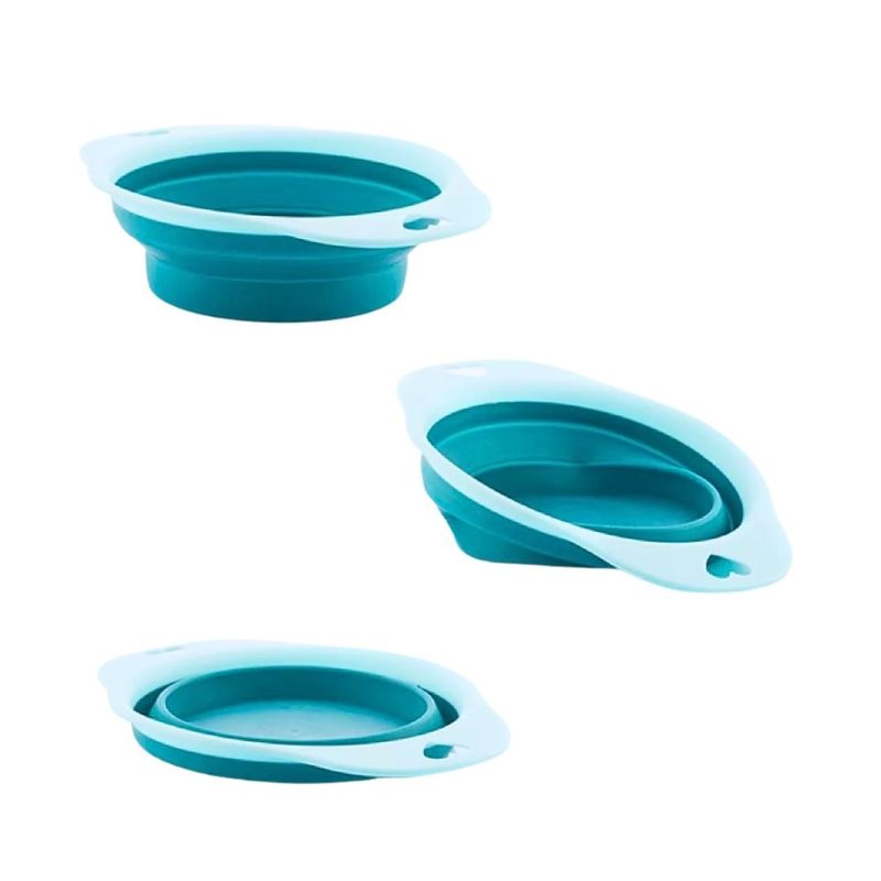 Petshop - Accesorii petshop - Castroane si adapatori - Bol pliabil, din silicon, pentru animale, 19 cm, culoarea albastru - Infinity.ro