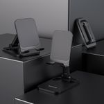 Laptop, Telefoane si Tablete - Telefoane mobile si accesorii - Accesorii Telefoane - Suport si docking telefoane - Suport de birou Universal pentru Telefon sau Tableta Pliabil si Portabil Borofone BH27 Superior - Negru - Infinity.ro