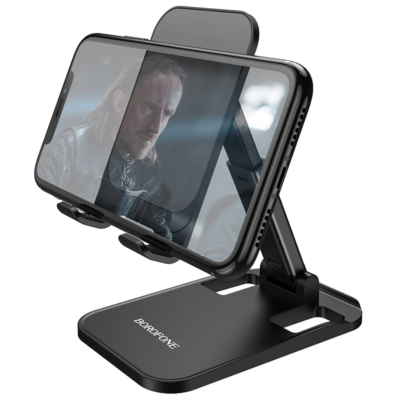Laptop, Telefoane si Tablete - Telefoane mobile si accesorii - Accesorii Telefoane - Suport si docking telefoane - Suport de birou Universal pentru Telefon sau Tableta Pliabil si Portabil Borofone BH27 Superior - Negru - Infinity.ro