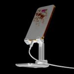 Laptop, Telefoane si Tablete - Telefoane mobile si accesorii - Accesorii Telefoane - Suport si docking telefoane - Suport de Birou Borofone BH42 pentru Telefon sau Tableta de 4.7-10 inch, Alb - Infinity.ro