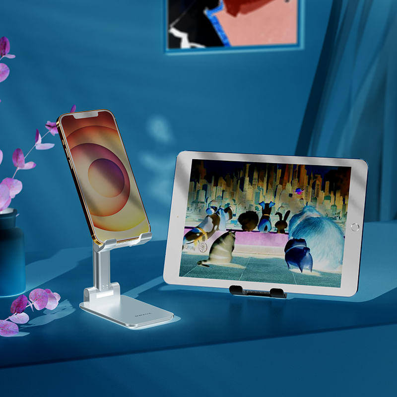 Laptop, Telefoane si Tablete - Telefoane mobile si accesorii - Accesorii Telefoane - Suport si docking telefoane - Suport de Birou Borofone BH42 pentru Telefon sau Tableta de 4.7-10 inch, Alb - Infinity.ro