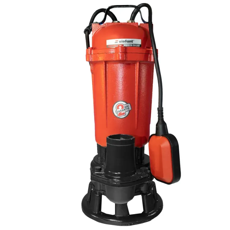 Casa si Gradina - Gradinarit si plante - Instalatii si accesorii pentru irigatii - Pompe apa - Pompa drenaj submersibila monoetajata Elefant WQCD10-10-0.95F , 750 W , 2850 rot / min , cu tocator - Infinity.ro