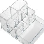 Ingrijire personala si Cosmetice - Machiaj - Portfarduri si genti cosmetice - Suport acrilic cosmetice, 6 compartimente, transparent, 10x 12 x 6cm - Infinity.ro