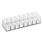 Ingrijire personala si Cosmetice - Machiaj - Portfarduri si genti cosmetice - Suport acrilic cosmetice, 8 compartimente, transparent, 25 x 8.5 x 5cm - Infinity.ro