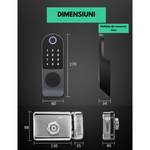 Casa si Gradina - Constructii - Feronerie si accesorii - Broaste si yale - Incuietoare inteligenta Smart, waterproof, deblocare cu amprenta, parola, card APP bluetooth, cheie, pentru usa exterior - Infinity.ro