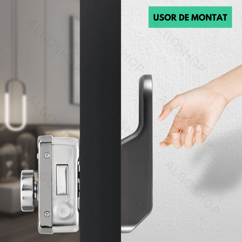 Casa si Gradina - Constructii - Feronerie si accesorii - Broaste si yale - Incuietoare inteligenta Smart, waterproof, deblocare cu amprenta, parola, card APP bluetooth, cheie, pentru usa exterior - Infinity.ro