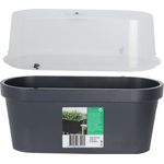 Casa si Gradina - Gradinarit si plante - Sere si solarii - Mini Sera cu Jardiniera din plastic, 59x26x24,25 cm – Ideala pentru Rasaduri si Plante Aromatice - Infinity.ro