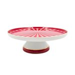 Casa si Gradina - Bucatarie si vesela - Ustensile bucatarie - Tavi servire - Mini tava din portelan, pentru tort, Pip Studio, Red/Pink, 24 cm, colectia Love Birds - Infinity.ro