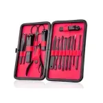 Ingrijire personala si Cosmetice - Manichiura si pedichiura - Truse manichiura si pedichiura - Trusa Manichiura-Pedichiura, 16 piese, Gonga® Negru - Infinity.ro