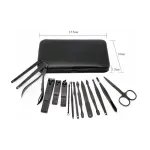 Ingrijire personala si Cosmetice - Manichiura si pedichiura - Truse manichiura si pedichiura - Trusa Manichiura-Pedichiura, 16 piese, Gonga® Negru - Infinity.ro