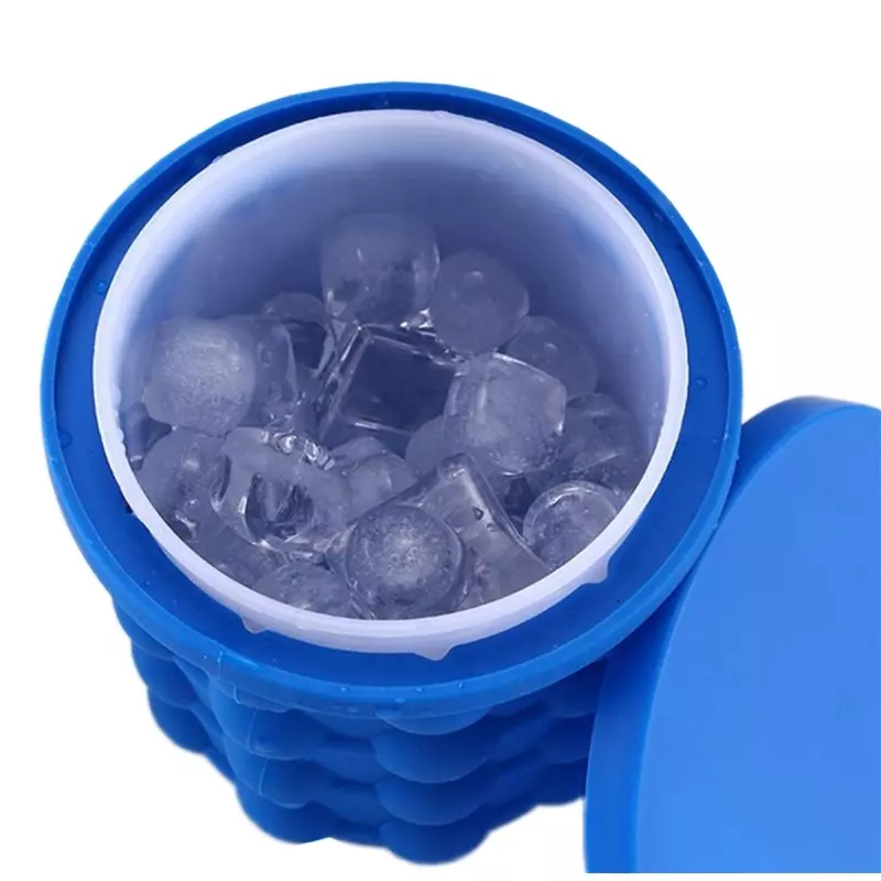 Casa si Gradina - Bucatarie si vesela - Accesorii bar - Forme cuburi de gheata - Recipeint pentru pastrarea ghetii, din silicon, Gonga® Albastru - Infinity.ro