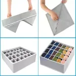 Casa si Gradina - Mobilier - Organizare si depozitare - Organizatoare pentru sertare si dulapuri - Set Organizator de sertar, 4 piese, Gonga® Gri - Infinity.ro