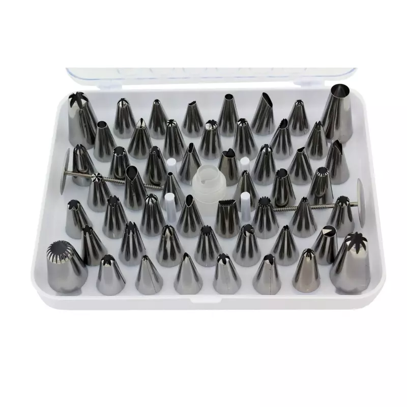 Casa si Gradina - Bucatarie si vesela - Ustensile bucatarie - Ustensile ornare prajituri - Set 55 de forme pentru ornat prajituri, Gonga® Argintiu - Infinity.ro