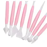 Casa si Gradina - Bucatarie si vesela - Ustensile bucatarie - Ustensile ornare prajituri - Set 8 spatule pentru decorarea prajiturilor, Gonga® Roz - Infinity.ro