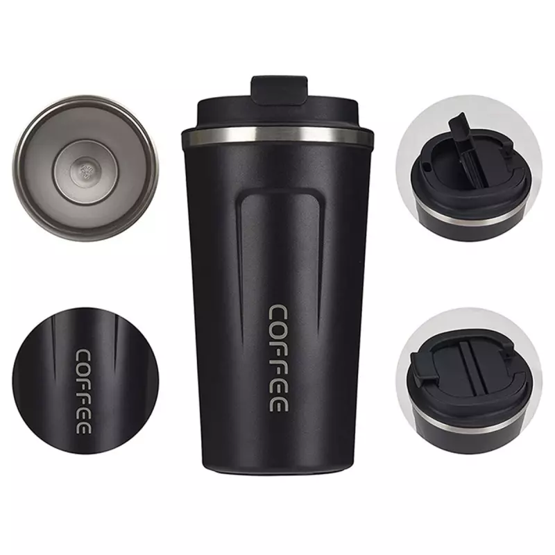 Casa si Gradina - Bucatarie si vesela - Accesorii bar - Termosuri si Cani termos - Termos pentru pastrarea bauturilor calde, Gonga® Negru - Infinity.ro