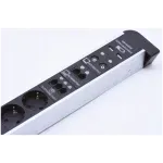 Casa si Gradina - Electrice - Accesorii electrice - Prelungitoare, triple, fise - Prelungitor multifunctional cu 6 prize, 2 porturi USB si diverse interfete, Gonga® Alb - Infinity.ro