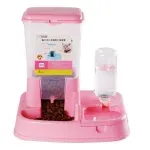 Petshop - Accesorii petshop - Castroane si adapatori - Dispenser de mancare 5L si apa 0,5L pentru animale, Gonga® Roz - Infinity.ro