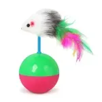 Petshop - Accesorii petshop - Jucarii animale - Jucarii interactive animale - Jucarie interactiva pentru pisici, soarece cu pene, Gonga® Multicolor - Infinity.ro