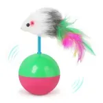 Petshop - Accesorii petshop - Jucarii animale - Jucarii interactive animale - Jucarie interactiva pentru pisici, soarece cu pene, Gonga® Multicolor - Infinity.ro