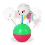 Petshop - Accesorii petshop - Jucarii animale - Jucarii interactive animale - Jucarie interactiva pentru pisici, soarece cu pene, Gonga® Multicolor - Infinity.ro