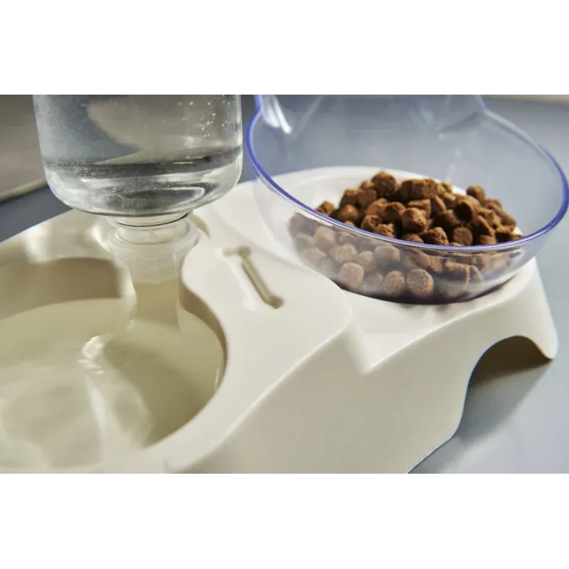 Petshop - Accesorii petshop - Castroane si adapatori - Castron pentru animale de companie cu dozator de apa, transparent, Gonga® Transparent - Infinity.ro