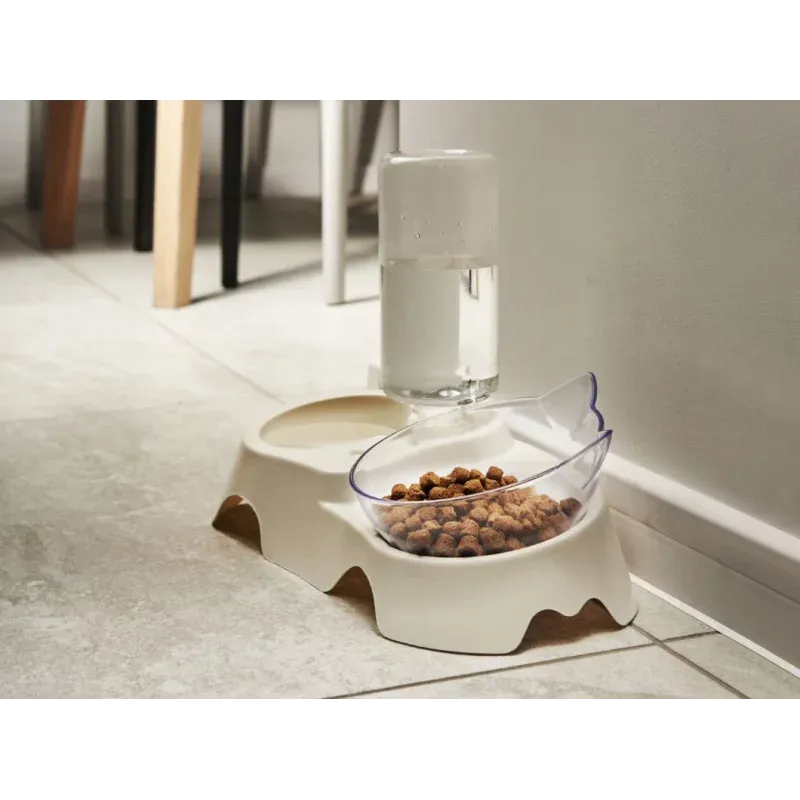 Petshop - Accesorii petshop - Castroane si adapatori - Castron pentru animale de companie cu dozator de apa, transparent, Gonga® Transparent - Infinity.ro