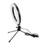 Casa si Gradina - Corpuri si surse de iluminat - Veioze si lampi - Lampi de veghe - Lampa LED Ring Light, 16cm, Gonga® Negru/Alb - Infinity.ro