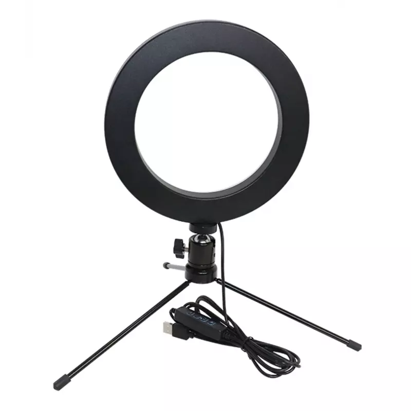 Casa si Gradina - Corpuri si surse de iluminat - Veioze si lampi - Lampi de veghe - Lampa LED Ring Light, 16cm, Gonga® Negru/Alb - Infinity.ro