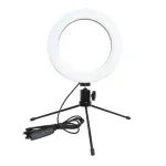 Casa si Gradina - Corpuri si surse de iluminat - Veioze si lampi - Lampi de veghe - Lampa LED Ring Light, 16cm, Gonga® Negru/Alb - Infinity.ro