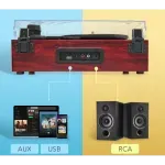TV, Audio-Video si Foto - Audio Hi-Fi - Pick-Up - Pick-Up , gramofon cu 3 viteze, boxe integrate Bluetooth, Gonga® Visiniu - Infinity.ro