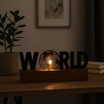 Casa si Gradina - Corpuri si surse de iluminat - Veioze si lampi - Veioze - Lampa Decorativa de Masa „WORLD”, 38x8x15 cm, cu LED, pe Baterii - Infinity.ro