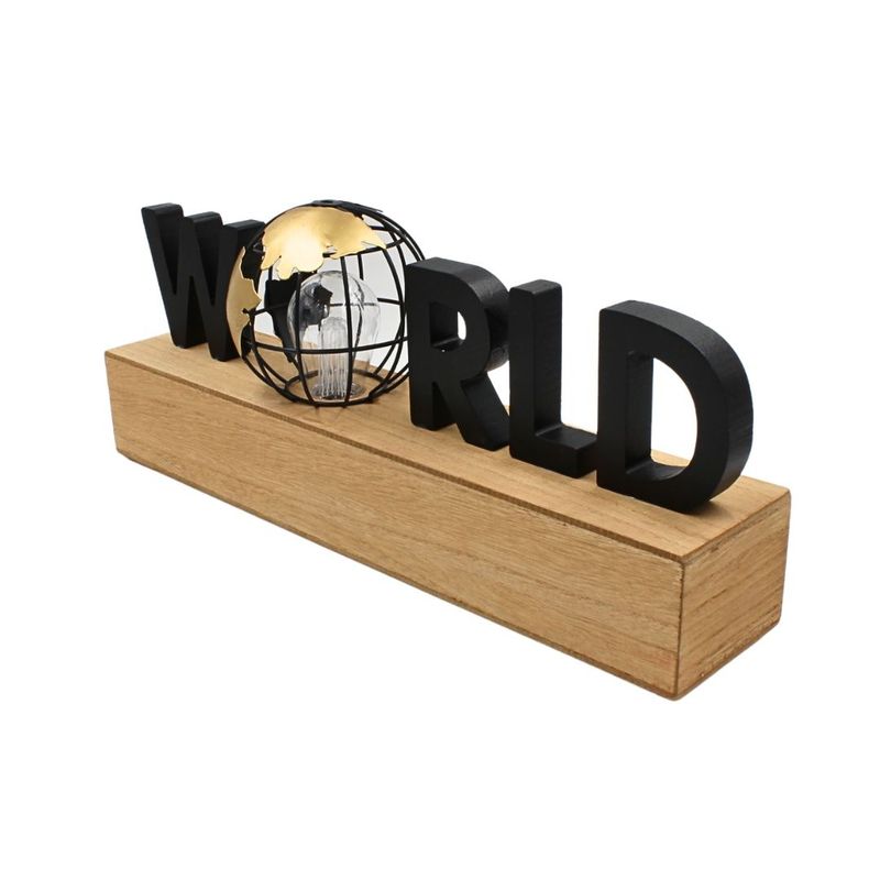 Casa si Gradina - Corpuri si surse de iluminat - Veioze si lampi - Veioze - Lampa Decorativa de Masa „WORLD”, 38x8x15 cm, cu LED, pe Baterii - Infinity.ro