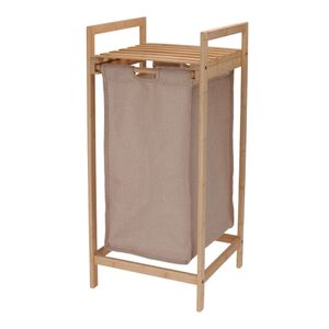 Cos de Rufe Bambus cu Husa Textila – 33x33x73 cm – Bathroom Solutions