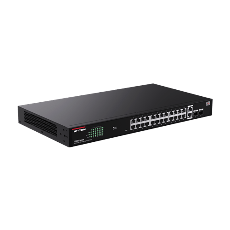 PC, gaming si accesorii - Retelistica - Switch-uri - Switch-uri cu management - Switch 24 porturi PoE RJ45 Gigabit, 2 x RJ45 Gigabit, 2 x SFP Gigabit, Management, 1U - IP-COM G2228P-24-410W - Infinity.ro