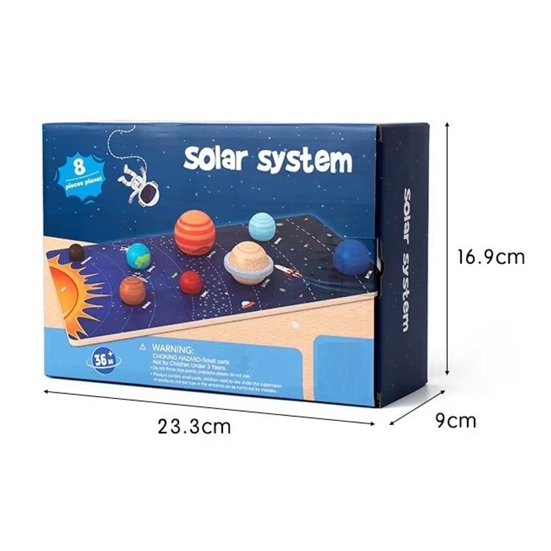 Jucarii, Copii si Bebe - Jucarii si jocuri - Jucarii & jocuri educative - Jucarii interactive - Puzzle 3D Sistemul Solar, Jucarie Educationala, Lemn, Montessori, 3 ani+, EduJucarii - Infinity.ro